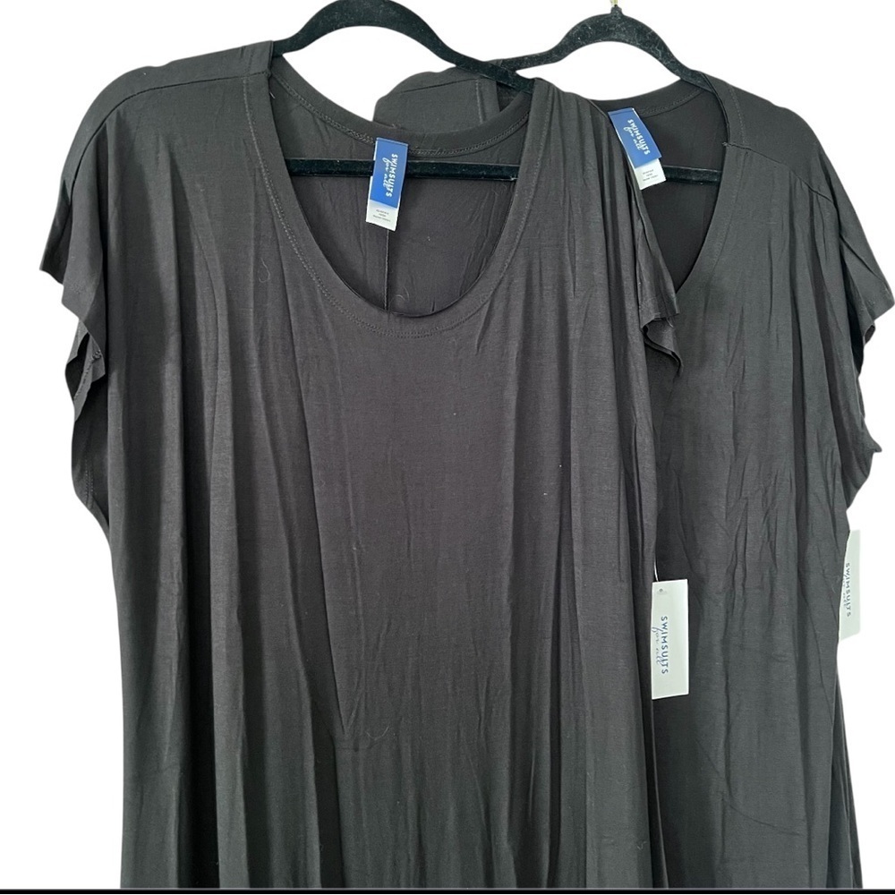 NWT Bundle of 2 Swimsuits For All Black Maxi Casual Dress Coverup size 2X - Picture 3 of 7